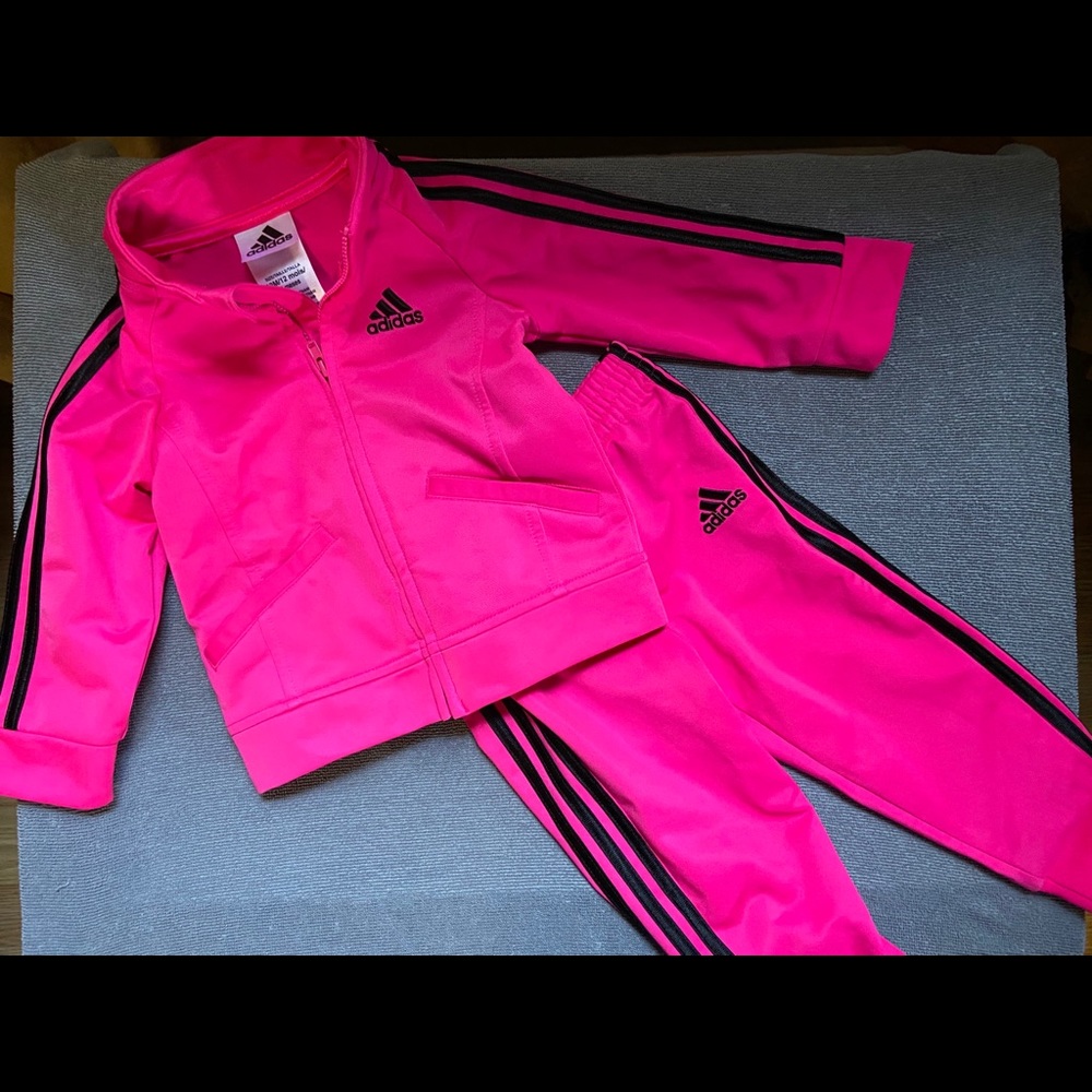 Pink Adidas track suit 12m